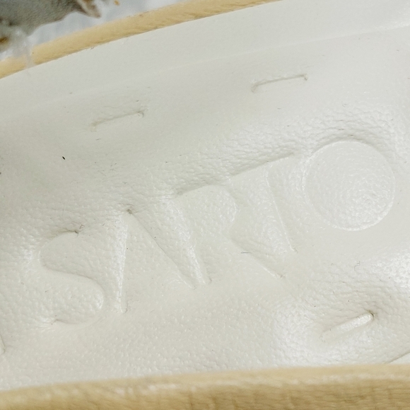 New Franco Sarto Cream Leather Square Toe Slingback Flats W227 - Picture 9 of 14